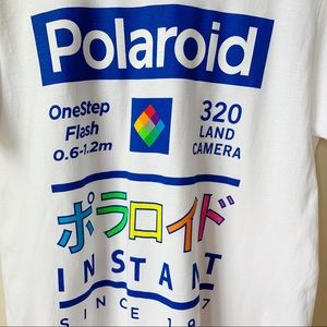 Polaroid | Men's White Tee With Japanese Lettering
